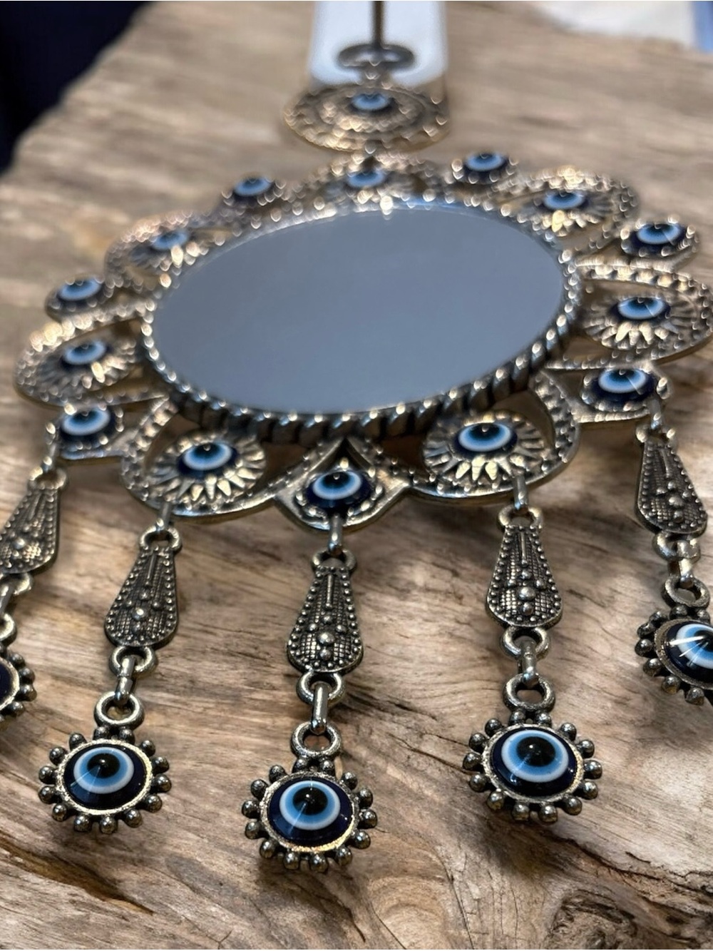 Antique Silver Mirror Amulets Decorative Wall Accent - Picture 3 of 9